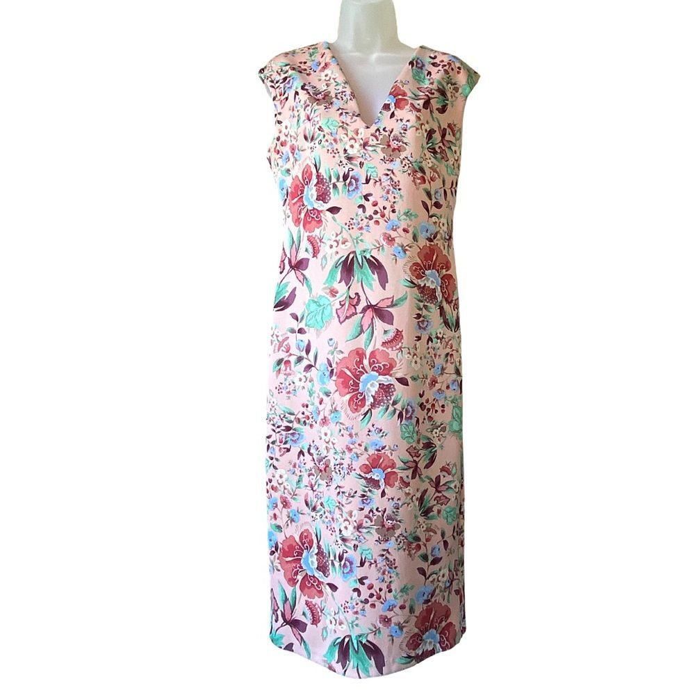 New York and Company Floral Pink Knee Length Dress, Medium, wedding guest dress